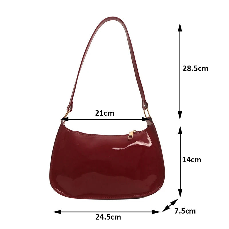 Retro Solid Color PU Leather Shoulder Underarm Bag Women's Fashion Handbags Casual Hobos Purses and Handbag Ladies Hand Bags