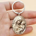 1pc Retro Virgin Mary Alloy Keychain - Religious Time Gem Pendant Suitable for Car Keys and Backpack Pendant Gift