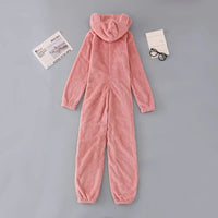 Women's Winter Warm Pyjamas Girls Onesies Fluffy Fleece Jumpsuits Nightwear Overall Hooded Sets Pajamas for Female Plus Size