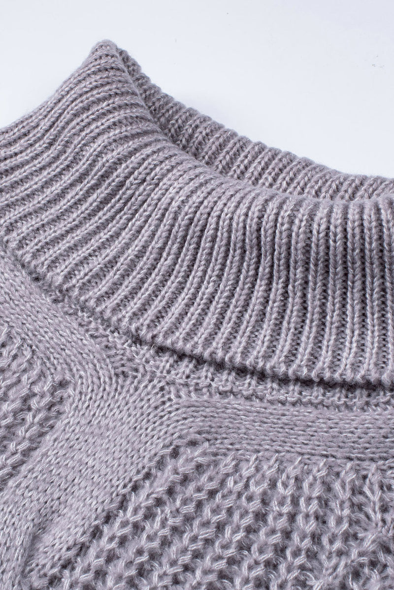 Gray Chunky Turtleneck Sweater