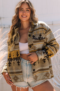 Brown Western Aztec Print Jacket