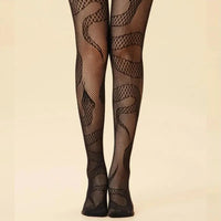 Fashionable Sexy Snake Shaped Fishing Net Socks Punk Style Halloween Pantyhose Horror Snake Shaped Pantyhose