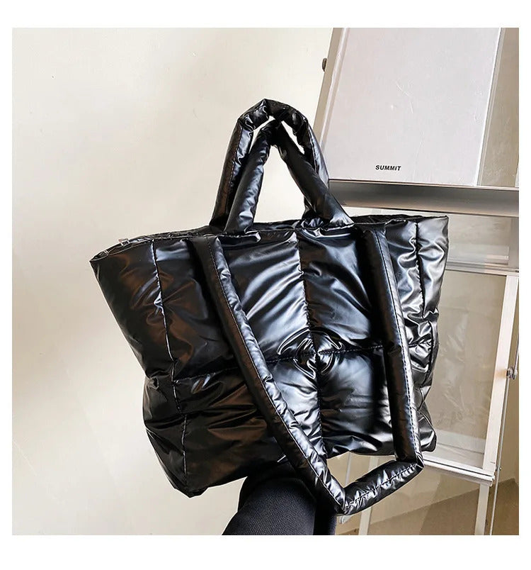 Handbag Female Large-capacity Bag Female New Tide Fashion Shoulder Bag Fall And Winter Cotton Bag Hundred Tote Bag