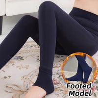 Winter Warm Leggings Women's Thermal Pants Polar Pantyhose Sock Lined Pants Velvet Tights Skin Effect High Waist Wool Leggings