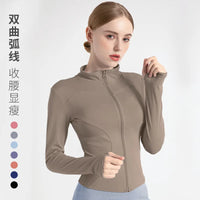 S-3XL Women's Tracksuit Jacket Slim Fit Long Sleeved Fitness Coat Yoga Tops With Thumb Holes Gym Jacket Workout Sweatshirts2024