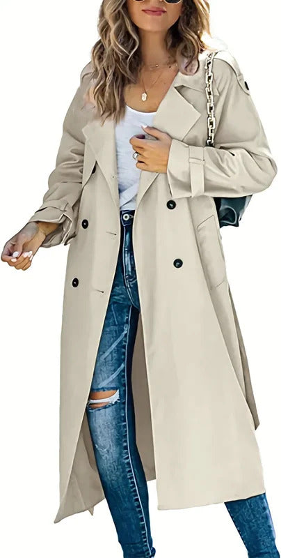 Independent Station Cross-Border European and American Women's Winter and Autumn Coat Jacket Overcoat Plus Size Trench Co