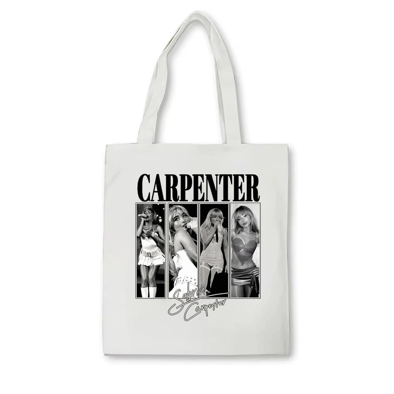 Vintage Sabrina Carpenter 2024 Tour tote bag Women's concert fashion portable shoulder bag Sabrina Carpenter fan Gift tote bag