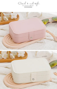 Portable Jewelry Storage Box Travel Organizer Jewelry Case Leather Storage Earrings Necklace Ring Jewelry Organizer Display