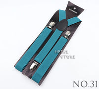 New Candy Color Adjustable Suspenders Elastic Leather Y-Back Braces Straps For Men Women Kids Pants Shirt Girl Skirt Accessories