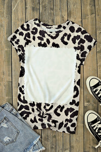 Leopard Blank Apparel-Leopard Bleached Graphic Short Sleeve Tee