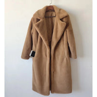 Winter Women High Quality Faux Rabbit Fur Coat Luxury Long Fur Coat Loose Lapel OverCoat Thick Warm Plus Size Female Plush Coats