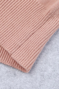 Pink Textured Bubble Sleeve Knit Sweater