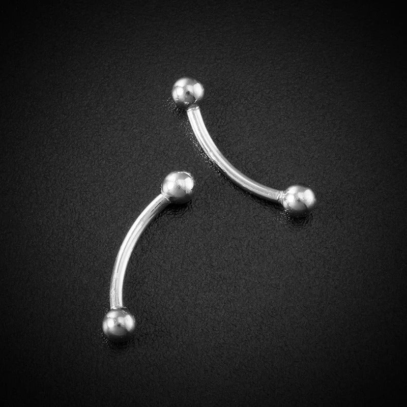 1PC 925 Sterling Silver Curved Barbell Tongue Rings Women 16G Lip Ring Eyebrow Nipple Rook Piercing Jewelry Cartilage Earrings