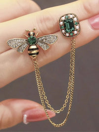 1 Piece Of Bee Crystal Tassel Women's Brooch Sweater With A Unique And Luxurious Design-zt3128