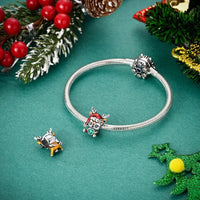 Sparkling 925 Sterling Silver Christmas Carousel & Santa Claus Charm Fit Original Bracelet Women Christmas Gift Jewelry Making