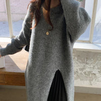 Winter Women Knitted Dress y2k V Neck Sexy Slim Elastic Oversized Basic Bodycon Sweater Dress Winter knit Autumn Warm Long Dress