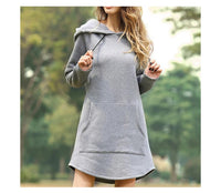 Jocoo Jolee Casual Loose Solid Women Hoodies Long Style Sweatshirt Casual Pocket Oversized Hoodie kpop Hoody Dress Pullover