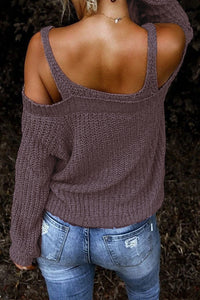 Dark Blue Dew Shoulder Juliette Knitted Sweater