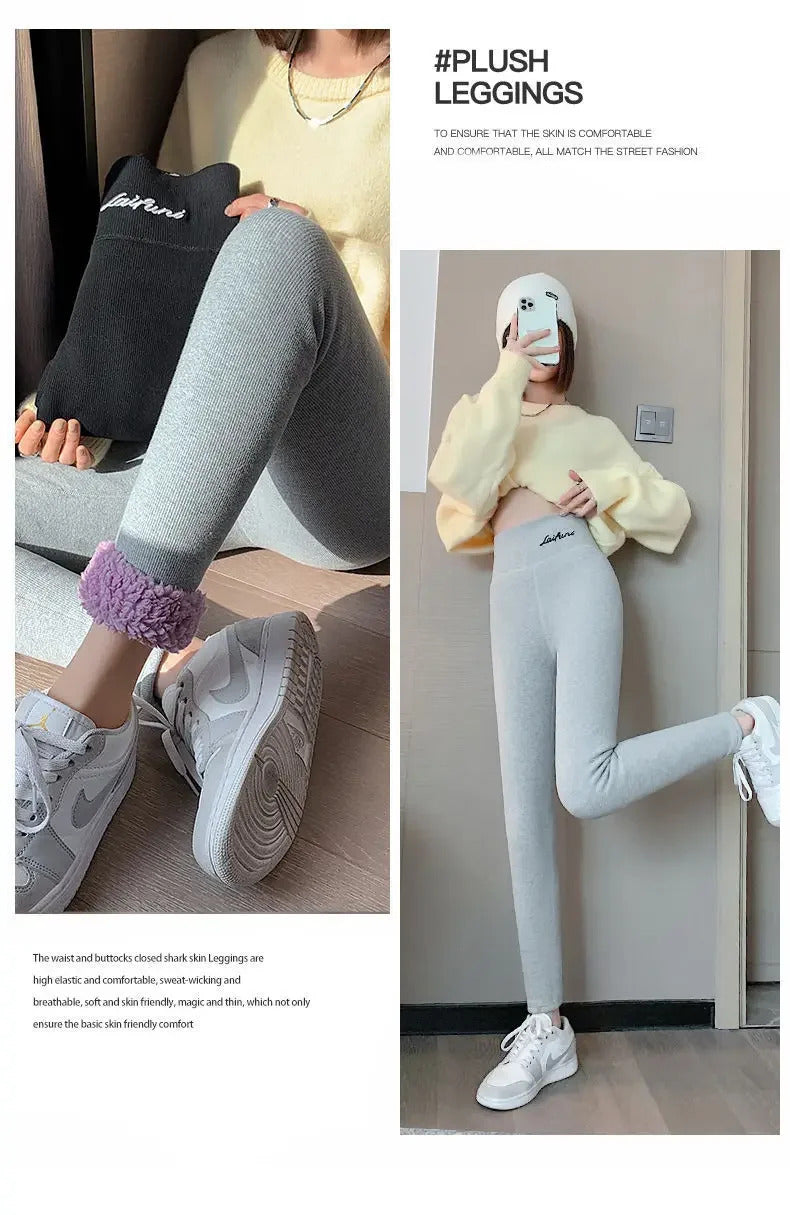 Winter Warm Leggings Women Adding Velvet and Thickening Leggings Small Feet Pencil Pants Outdoor Wearling Casual Stretchy Pants