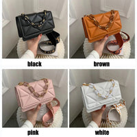 Winter Large Shoulder Bags for Women Stone Pattern PU Leather Crossobdy Bags Brand Pink Tote Handbags Chains Shopper Clutch Purs