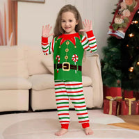 Christmas Family dress Christmas elements clothing for boys girls Adult baby set Halloween fun printed green stripe family dress