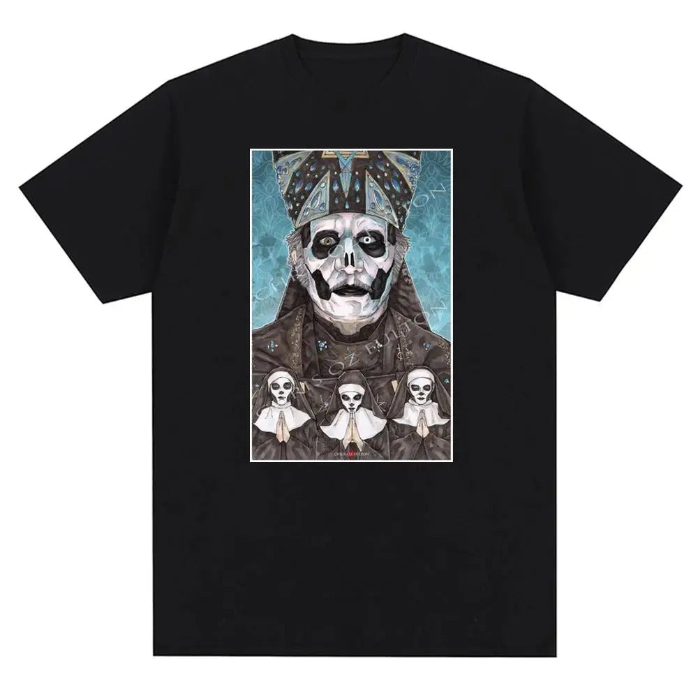 New Ghost Rock Band Graphic Print T Shirt Men Women Fashion Casual Rock Streetwear Short Sleeve Plus Size T Shirt Unisex