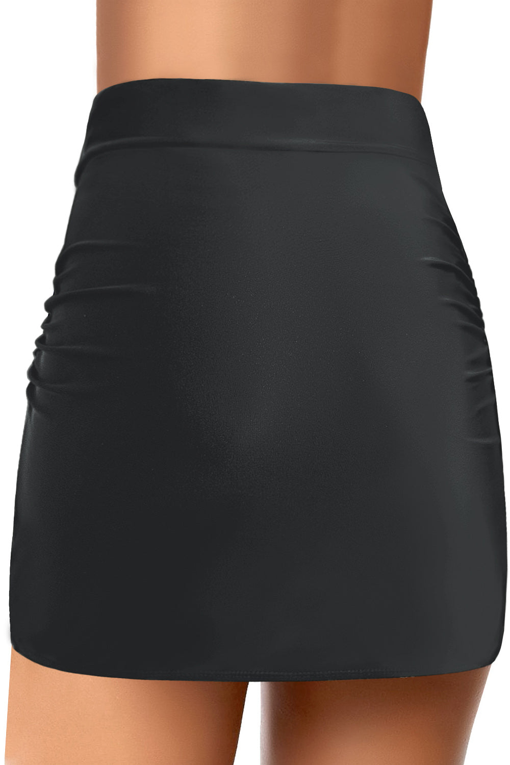 Black  Arch Hem Swim Skirt