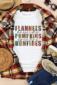 White Flannels Hayrides Pumpkins Sweaters Bonfires Tee