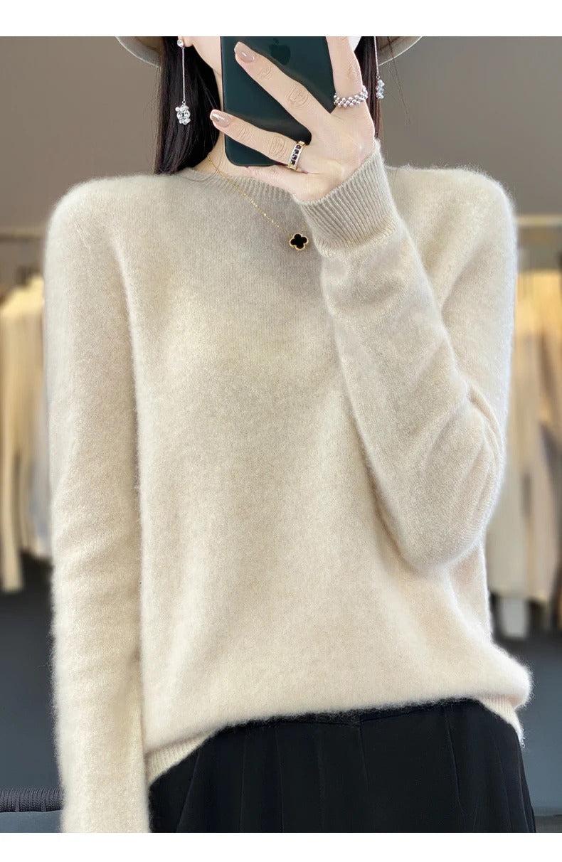 New cashmere sweater women's sweater in autumn and winter 100% merino wool fashion O-neck autumn warm pullover top