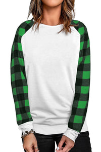 Blank Apparel - Green Buffalo Plaid Long Sleeve Sweatshirt