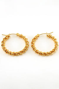 Gold Vintage Textured Hoop Earrings