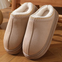 New Fashion Fluffy Platform Slippers for Women 2024 Winter Plush Warm Cotton Shoes Woman Comfort Non Slip Unisex Home Slippers