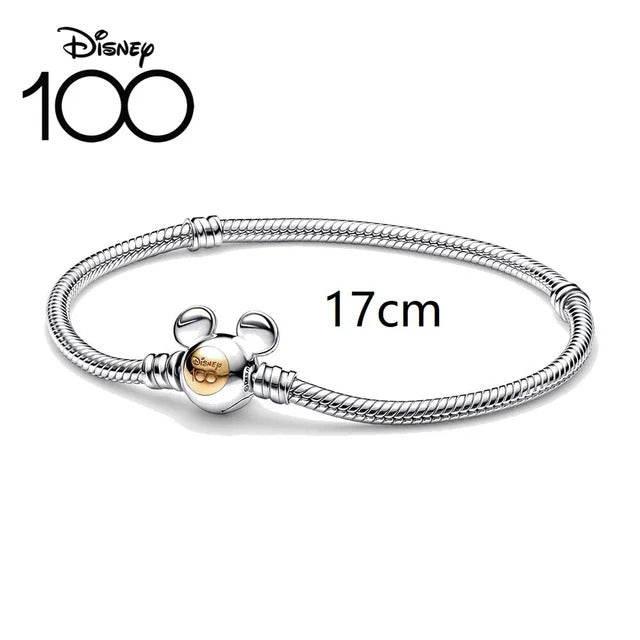 Original 925 Silver Plated Moments Bracelets Minnie Mickey Spider Love Heart Clasp Bead Charm Bracelet For Women DIY Jewelry