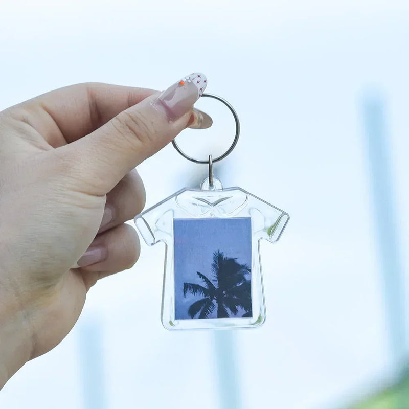 1/10pcs Transparent Photo Frame Keychain Tassels Snap-In Custom Insert Photo Acrylic Blank Keyring Clear Blank Picture Pendant