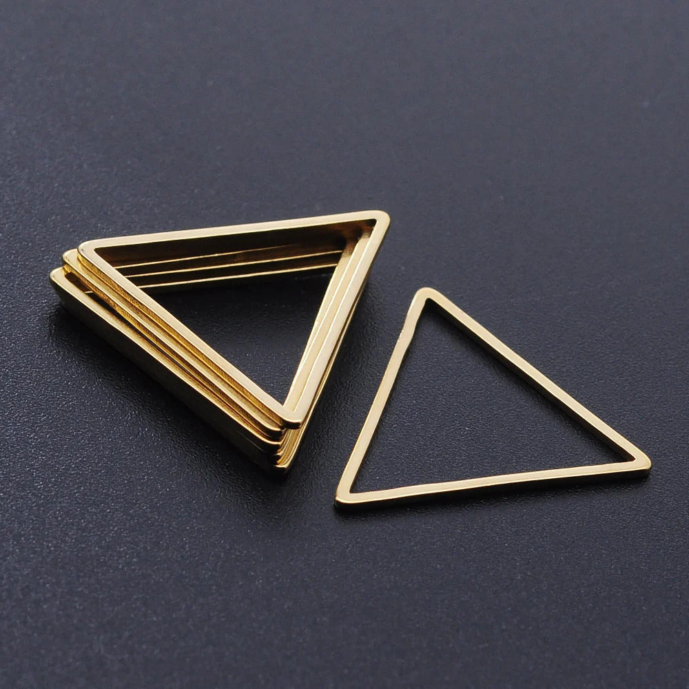 10pcs/lot 316 Stainless Steel   Hollow Geometric Square Circle Triangle Charms Wholesale Never Tarnish Jewelry Making Charms