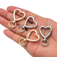 5pcs Metal Heart Lobster Claw Clasps Swivel Lanyards Trigger Snap Hooks Strap for Jewelry Making DIY Bags Keychain Key Rings