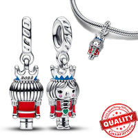 Holiday 925 Sterling Silver Polar Bear Funny Santa Charm Fit Original Bracelet Spinning Carousel Snowman Charm Christmas Jewelry