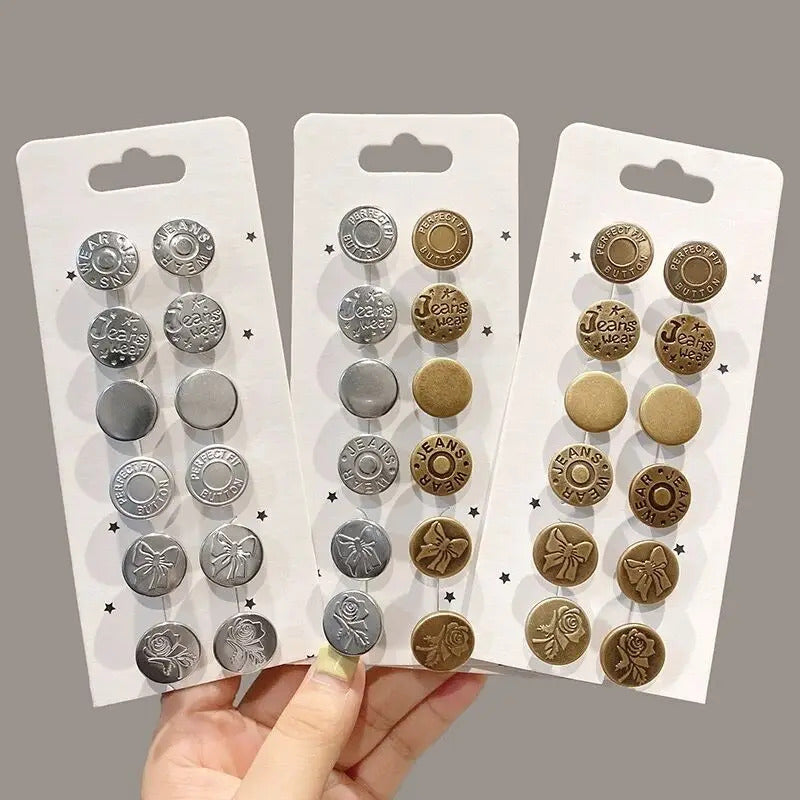 20/10pcs Detachable Jeans Screw Buttons with Screwdriver Clothes Replacement No Sewing Metal Pins Adjustable Waist Kit Tools