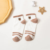 5 Pairs Teddy Bear Ankle Socks, Comfy Cute Crew Short Socks, Women's Stocking & Hosiery