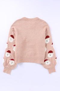 Pink Christmas Santa Claus Pullover Sweater