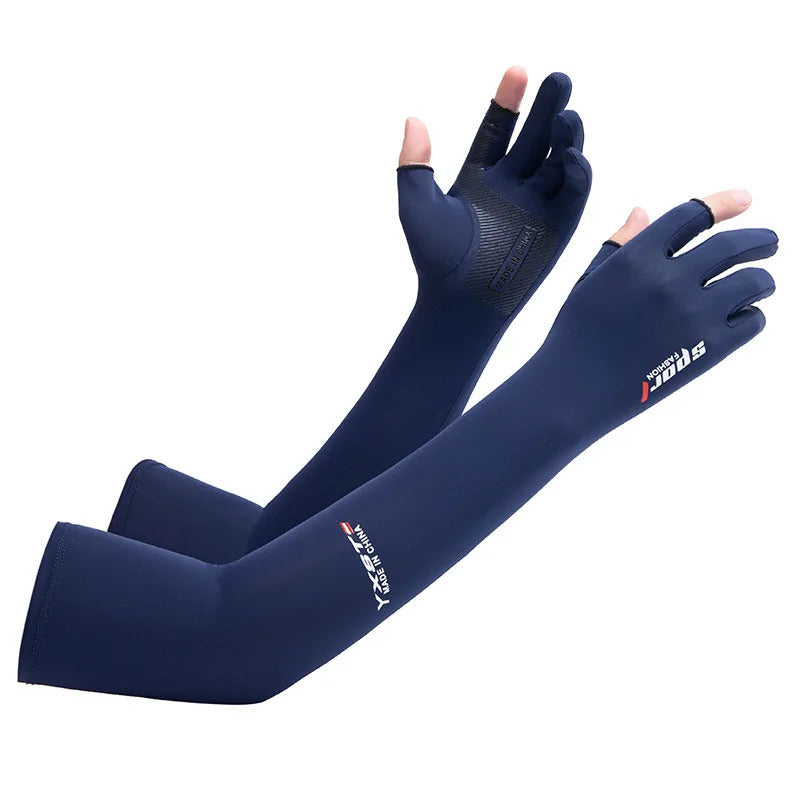 UV Solar Arm Sleeves Women Men Summer Cycling Long Sleeves Anti-Sunburn Cuff Breathable Fishing Arm Warmers Cover Gloves Driving