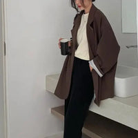 Oversize Blazers Women Fall Long Sleeve Black Suit Streetwear Korean Loose Jacket Spring Autumn Coat Double Breasted outwear