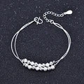 Fine 925 Sterling Silver Lucky Beads Bracelets For Women Luxury Designer Multilayer Adjustable Bracelet Party Wedding Jewelery