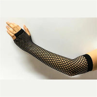 1 Pair Sexy Women Party Neon Fishnet Fingerless Long Gloves Sun Protection Sleeves Mesh Lace Thin Gloves Summer Arm Warmer