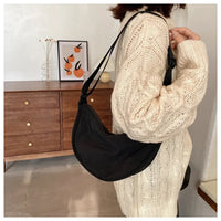 Casual Nylon Hobos Crossbody Bag for Women Shoulder Bag Woman Half Moon Chest Bags Tote Lady Travel Shopper Bag Female Purses