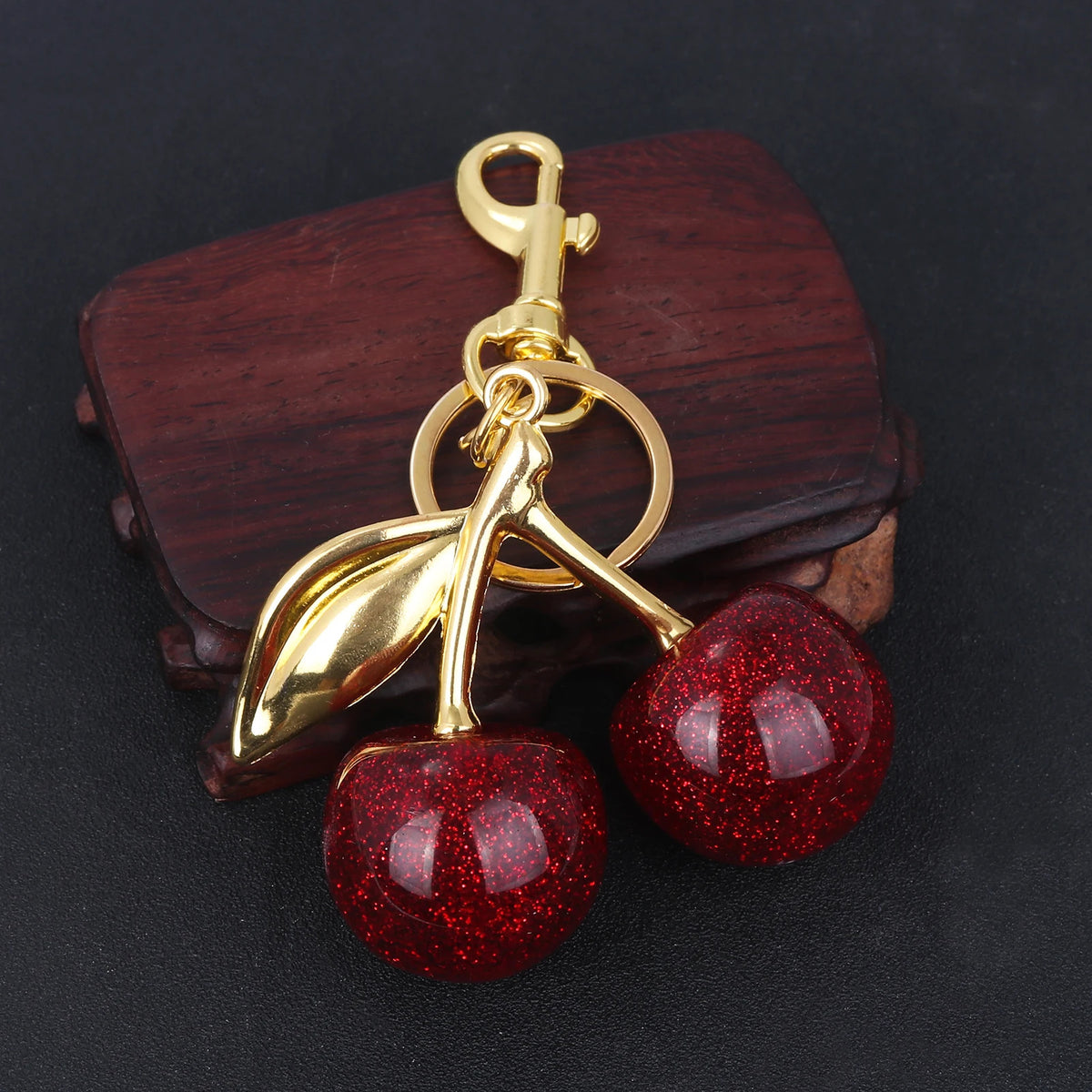 Fashion Delicious Red Cherry Keychain Summer Fruits Cherries Pendant Keyring For Women Men Jewelry Bag Key Accessories Gift