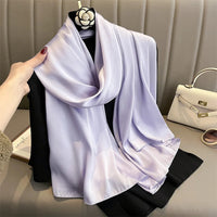 Foulard Silk Scarf Shawls Lady Bufanda Elegant Solid Scarves Women Sping Pashmina Hijab Wraps Female Beach Stoles 2024 Luxury