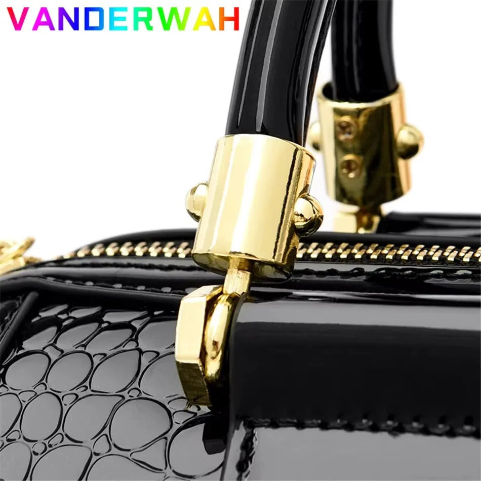 Luxury Handbag Fashion Print Large Capacity Soft Leather Women Shoulder Crossbody Bag Leisure Designer Ladies Purses and Handbag