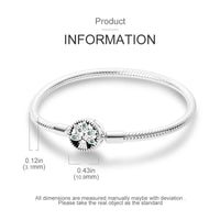 Bracelet Silver 925 Original 17-20CM Star Moon Sun Four Leaf Clover Green Zircon Bracelets Fit DIY Charms Birthday Jewelry Gifts