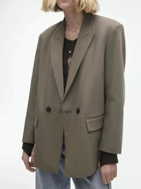 PB&ZASpring/Summer 2023 New Commuting Loose Leisure Fashion Suit Lapel Loose Double Breasted Blazer